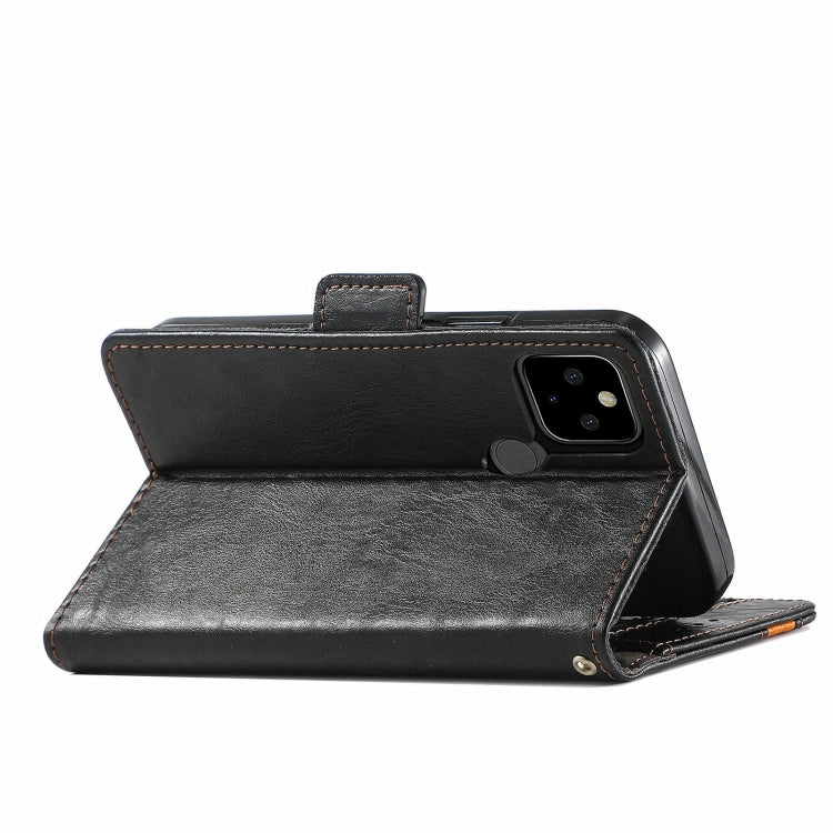 For Google Pixel 5a 5G CaseNeo Business Splicing Dual Magnetic Buckle Horizontal Flip PU Leather Case with Holder & Card Slots & Wallet