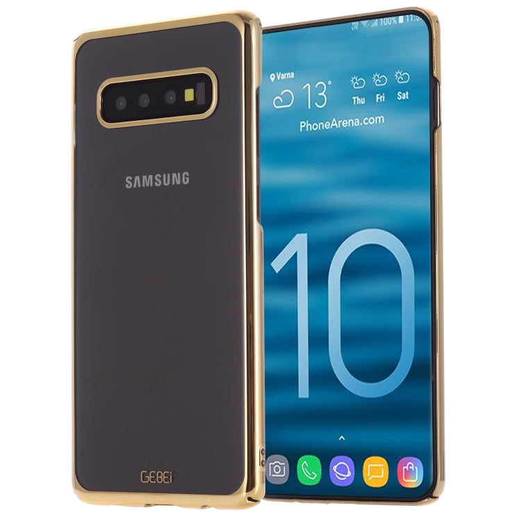 For Galaxy S10+ GEBEI Shockproof  Plating PC Protective Case