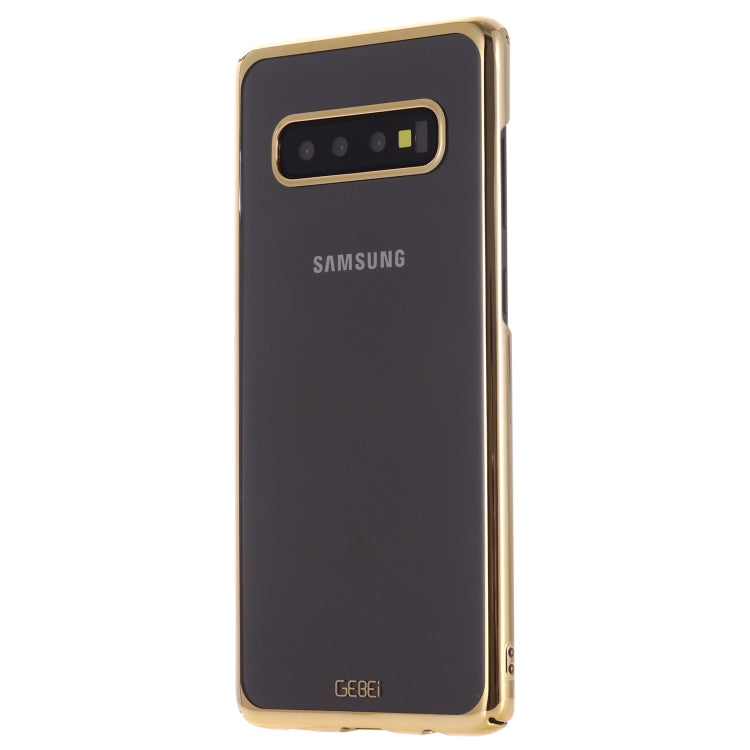 For Galaxy S10+ GEBEI Shockproof  Plating PC Protective Case
