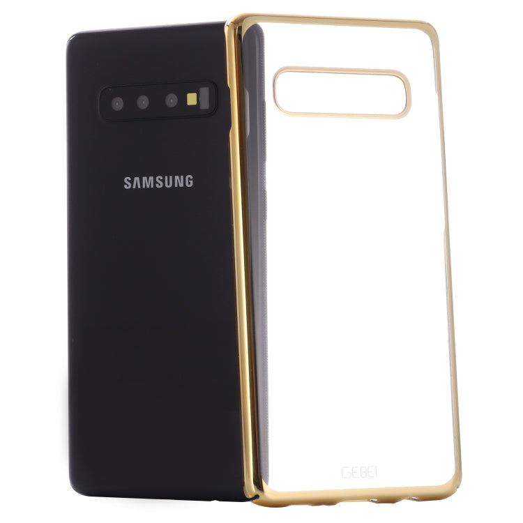 For Galaxy S10+ GEBEI Shockproof  Plating PC Protective Case