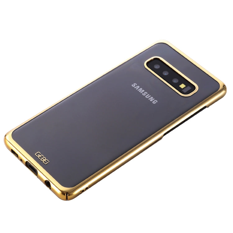 For Galaxy S10+ GEBEI Shockproof  Plating PC Protective Case