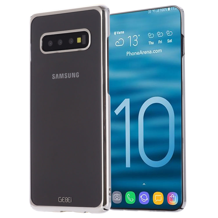 For Galaxy S10+ GEBEI Shockproof  Plating PC Protective Case