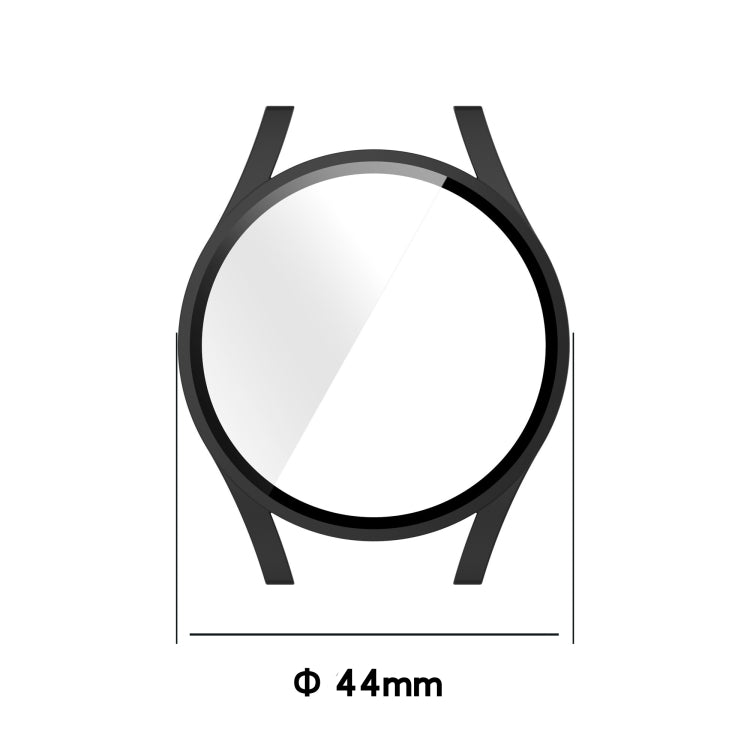 For Samsung Galaxy Watch4 44mm PC Protective Case with Tempered Glass Film