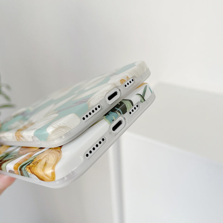 For iPhone 13 Bright Surface Flowers Pattern Shockproof Protective Case