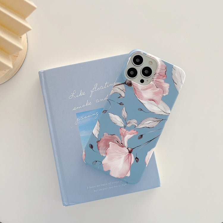 For iPhone 13 Pro Matte Flowers Pattern Shockproof Protective Case