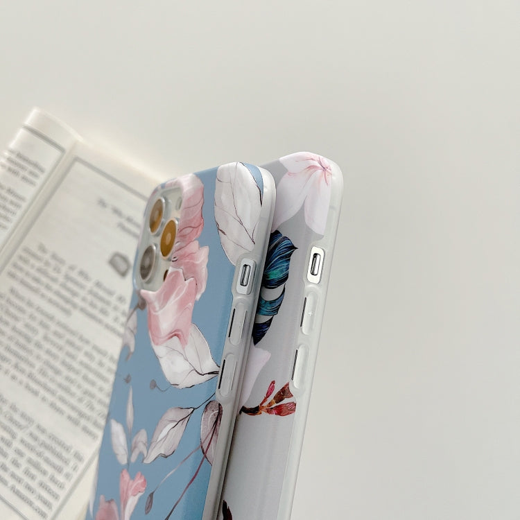 For iPhone 13 Pro Matte Flowers Pattern Shockproof Protective Case