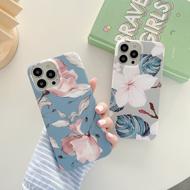 For iPhone 13 Pro Matte Flowers Pattern Shockproof Protective Case