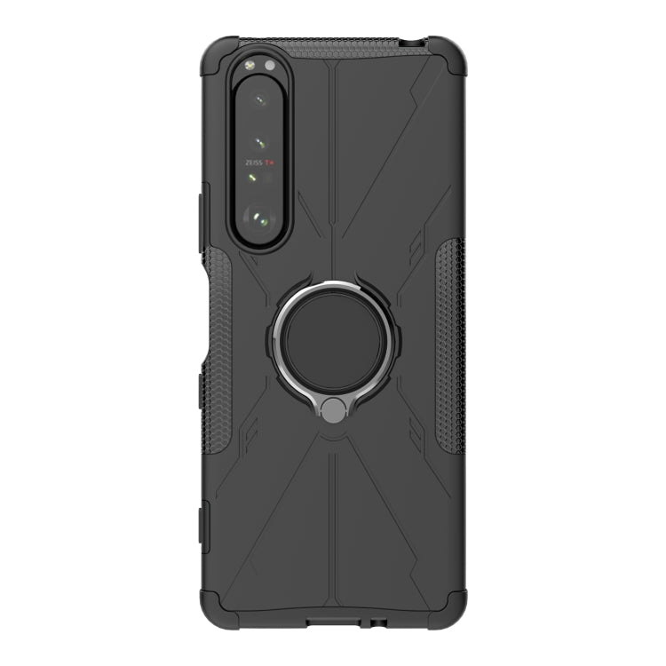 For Sony Xperia 1 III Armor Bear Shockproof PC + TPU Protective Case with Ring Holder