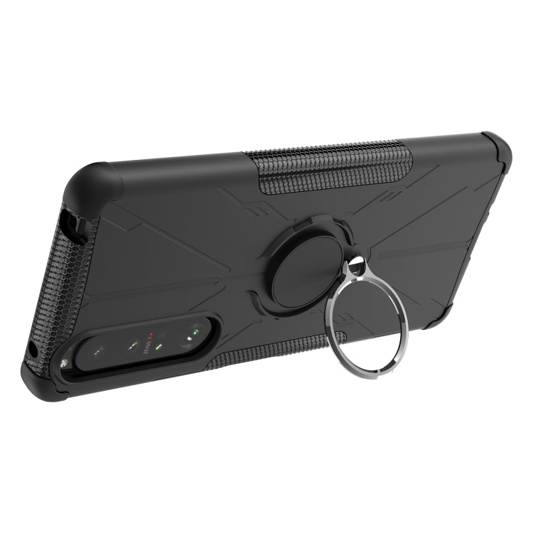 For Sony Xperia 1 III Armor Bear Shockproof PC + TPU Protective Case with Ring Holder