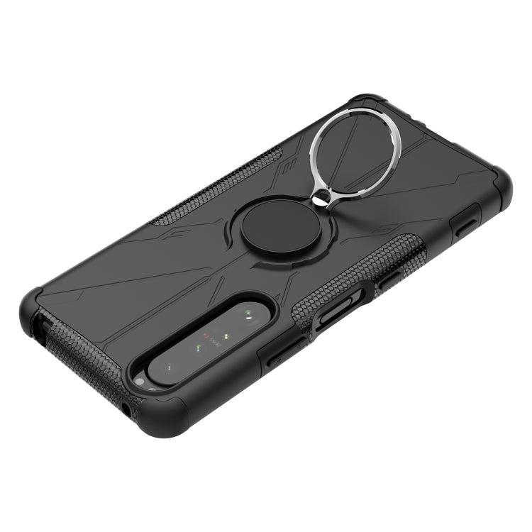 For Sony Xperia 1 III Armor Bear Shockproof PC + TPU Protective Case with Ring Holder