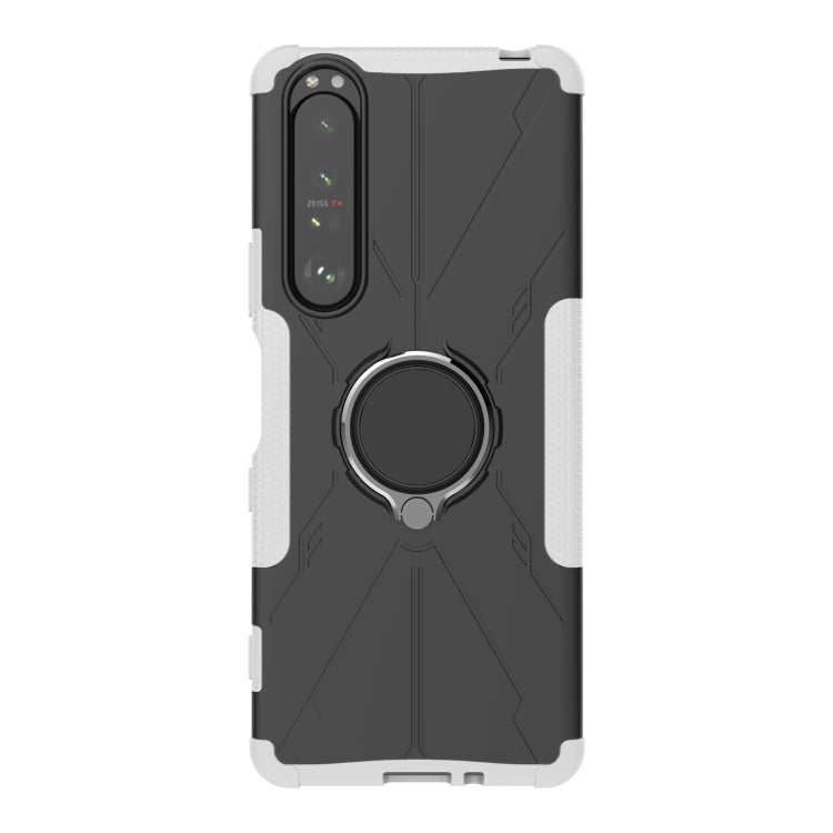 For Sony Xperia 1 III Armor Bear Shockproof PC + TPU Protective Case with Ring Holder