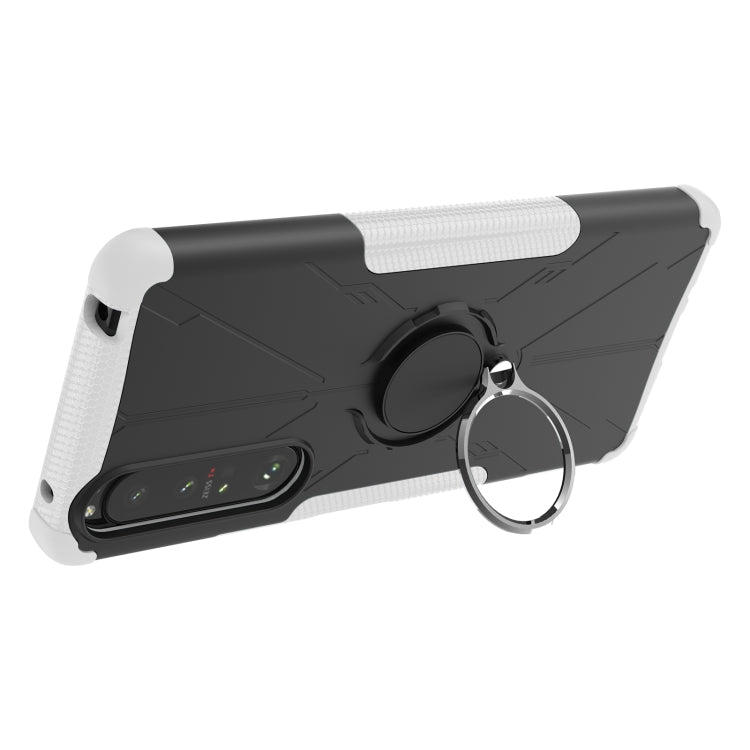 For Sony Xperia 1 III Armor Bear Shockproof PC + TPU Protective Case with Ring Holder