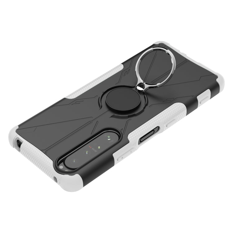 For Sony Xperia 1 III Armor Bear Shockproof PC + TPU Protective Case with Ring Holder