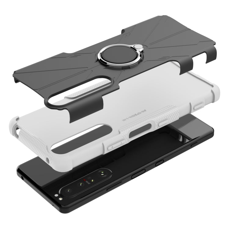 For Sony Xperia 1 III Armor Bear Shockproof PC + TPU Protective Case with Ring Holder