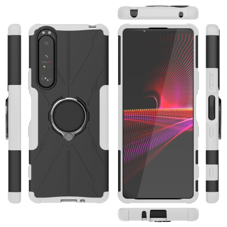 For Sony Xperia 1 III Armor Bear Shockproof PC + TPU Protective Case with Ring Holder