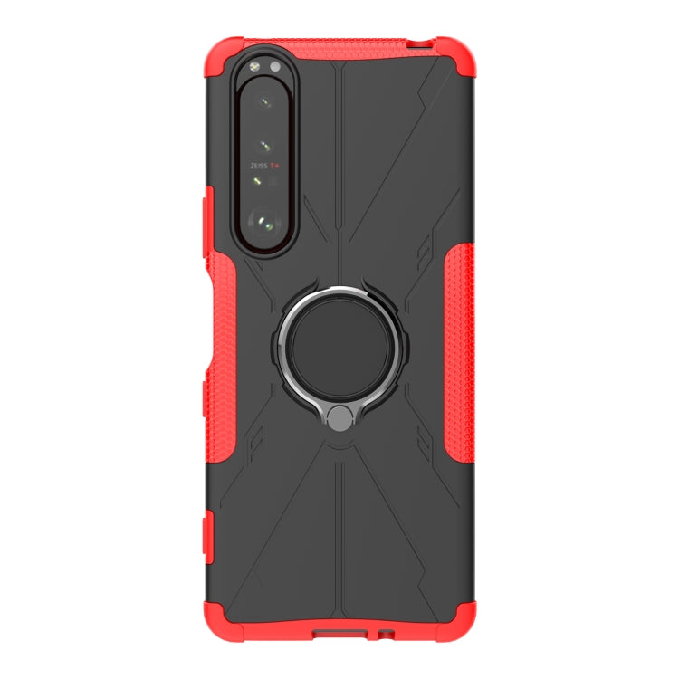 For Sony Xperia 1 III Armor Bear Shockproof PC + TPU Protective Case with Ring Holder