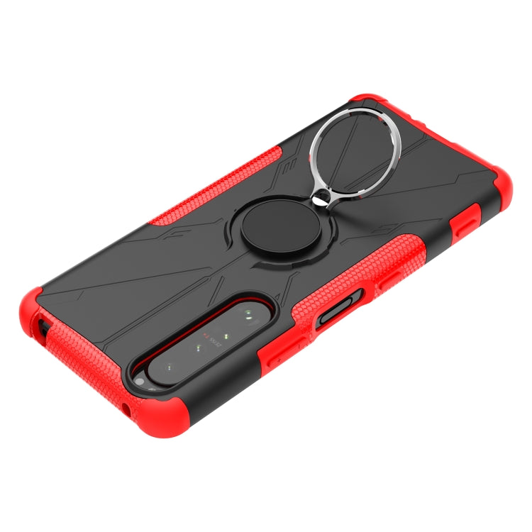 For Sony Xperia 1 III Armor Bear Shockproof PC + TPU Protective Case with Ring Holder