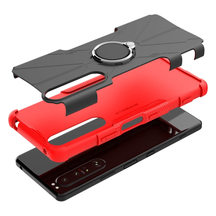 For Sony Xperia 1 III Armor Bear Shockproof PC + TPU Protective Case with Ring Holder