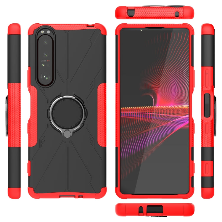 For Sony Xperia 1 III Armor Bear Shockproof PC + TPU Protective Case with Ring Holder