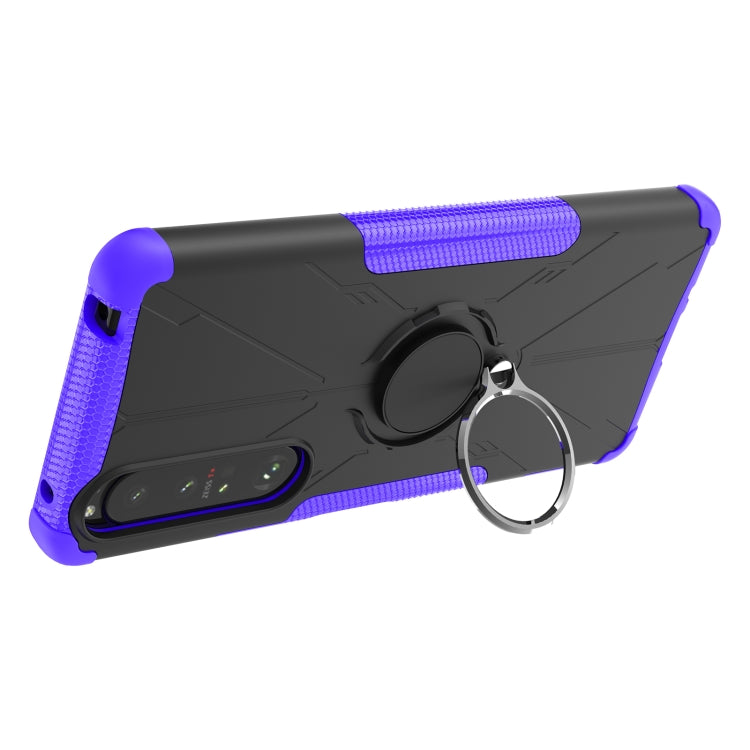 For Sony Xperia 1 III Armor Bear Shockproof PC + TPU Protective Case with Ring Holder