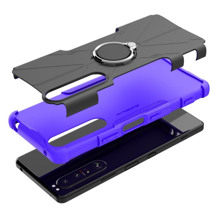 For Sony Xperia 1 III Armor Bear Shockproof PC + TPU Protective Case with Ring Holder