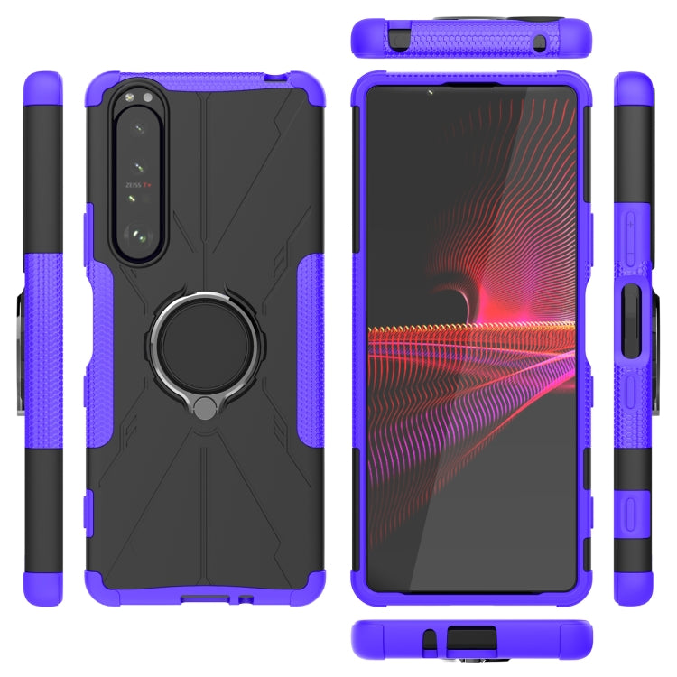 For Sony Xperia 1 III Armor Bear Shockproof PC + TPU Protective Case with Ring Holder