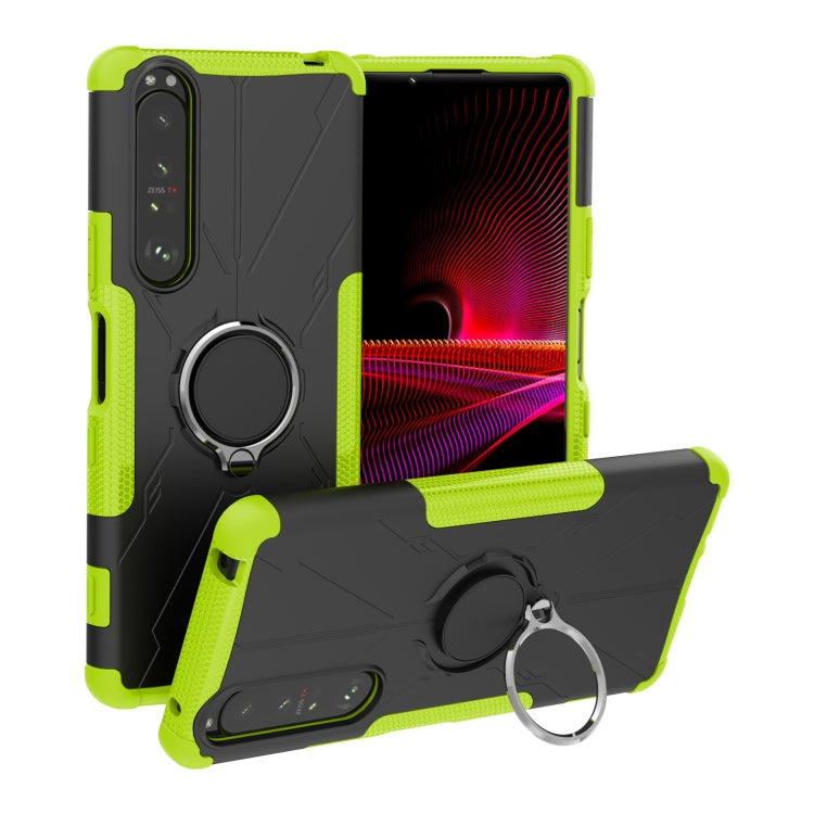 For Sony Xperia 1 III Armor Bear Shockproof PC + TPU Protective Case with Ring Holder