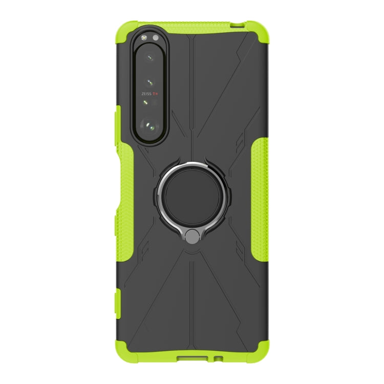 For Sony Xperia 1 III Armor Bear Shockproof PC + TPU Protective Case with Ring Holder