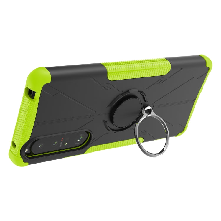 For Sony Xperia 1 III Armor Bear Shockproof PC + TPU Protective Case with Ring Holder