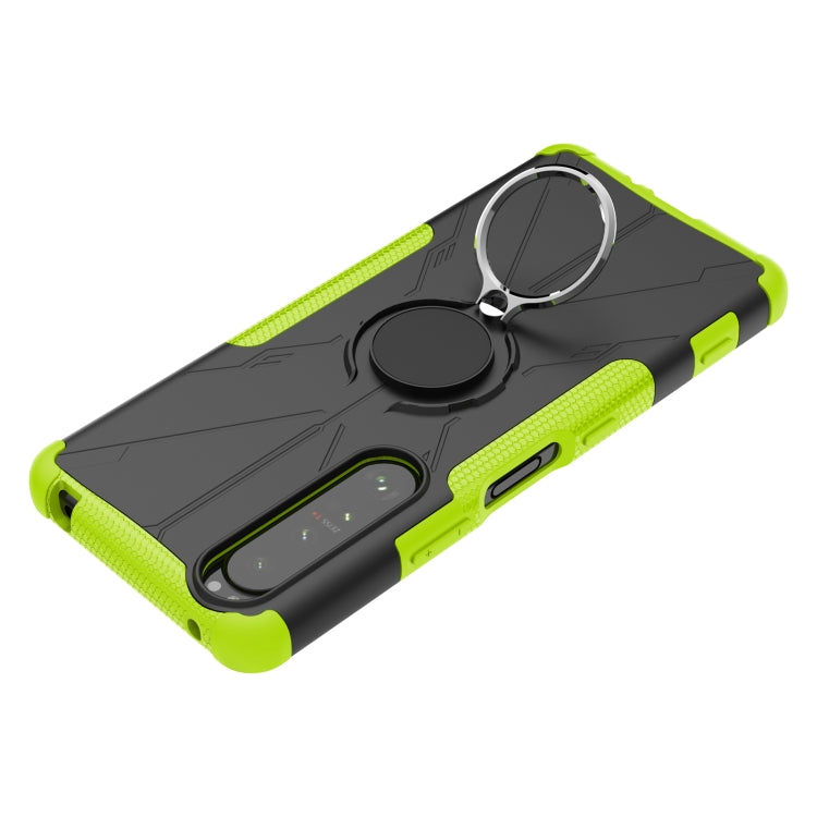 For Sony Xperia 1 III Armor Bear Shockproof PC + TPU Protective Case with Ring Holder