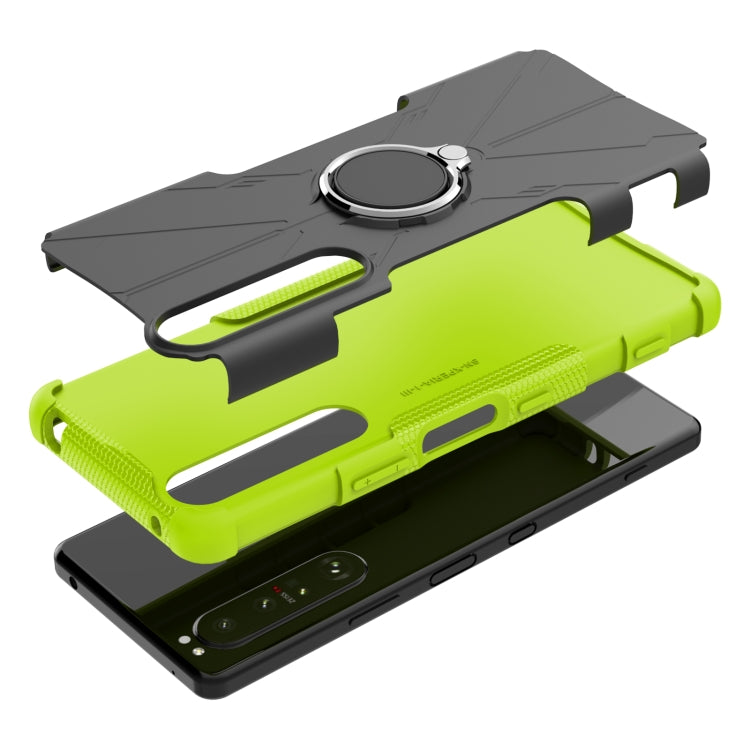 For Sony Xperia 1 III Armor Bear Shockproof PC + TPU Protective Case with Ring Holder