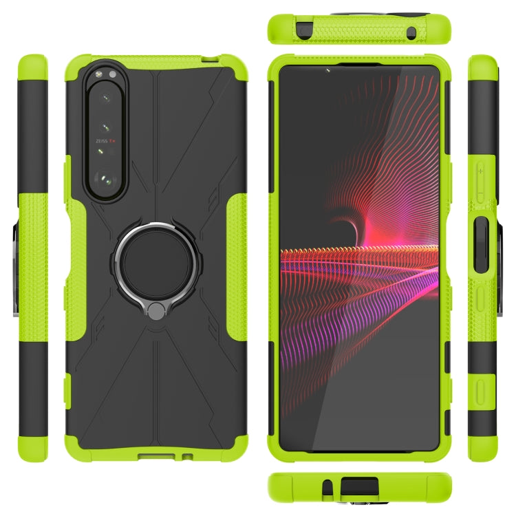 For Sony Xperia 1 III Armor Bear Shockproof PC + TPU Protective Case with Ring Holder