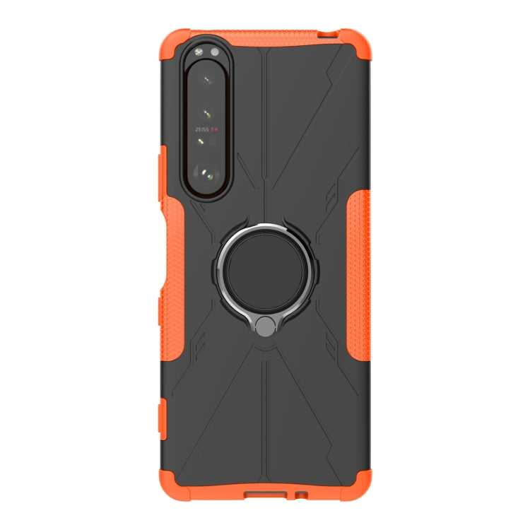 For Sony Xperia 1 III Armor Bear Shockproof PC + TPU Protective Case with Ring Holder