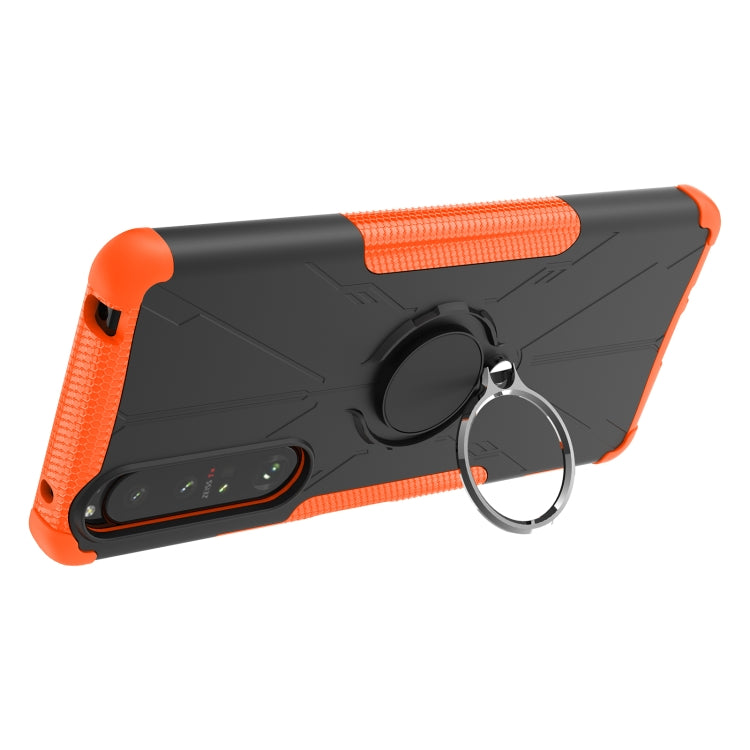 For Sony Xperia 1 III Armor Bear Shockproof PC + TPU Protective Case with Ring Holder