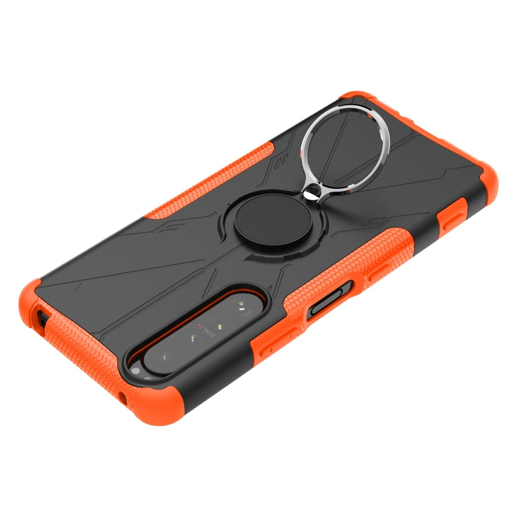 For Sony Xperia 1 III Armor Bear Shockproof PC + TPU Protective Case with Ring Holder