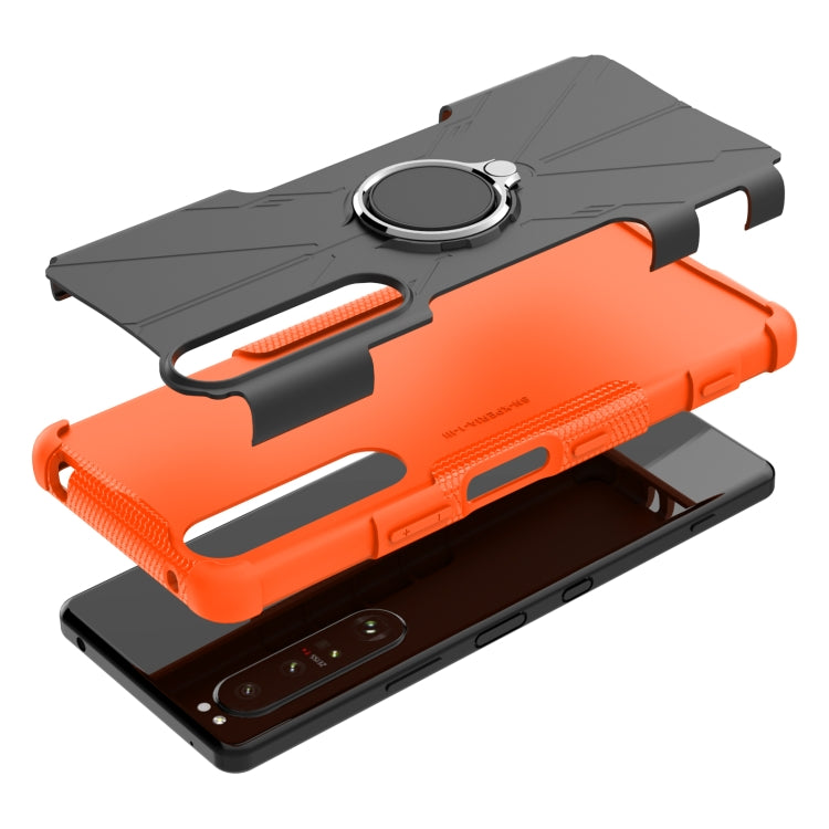For Sony Xperia 1 III Armor Bear Shockproof PC + TPU Protective Case with Ring Holder