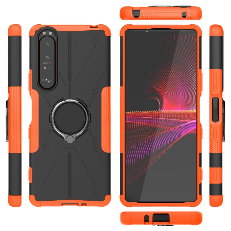 For Sony Xperia 1 III Armor Bear Shockproof PC + TPU Protective Case with Ring Holder