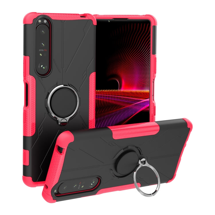 For Sony Xperia 1 III Armor Bear Shockproof PC + TPU Protective Case with Ring Holder