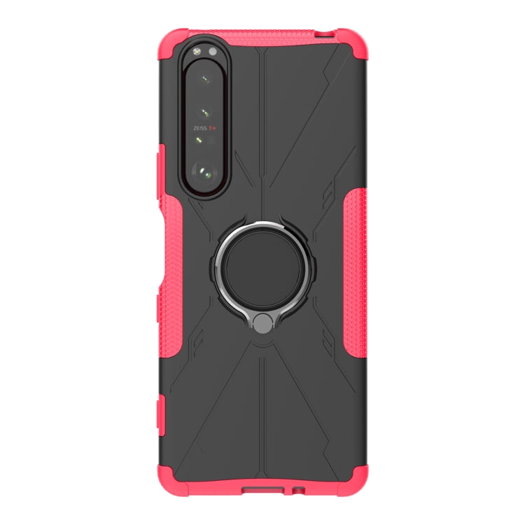 For Sony Xperia 1 III Armor Bear Shockproof PC + TPU Protective Case with Ring Holder