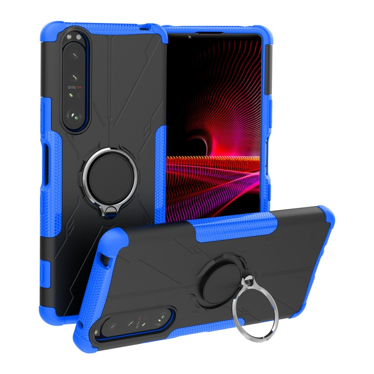 For Sony Xperia 1 III Armor Bear Shockproof PC + TPU Protective Case with Ring Holder