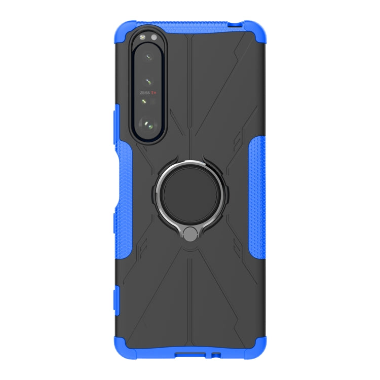 For Sony Xperia 1 III Armor Bear Shockproof PC + TPU Protective Case with Ring Holder