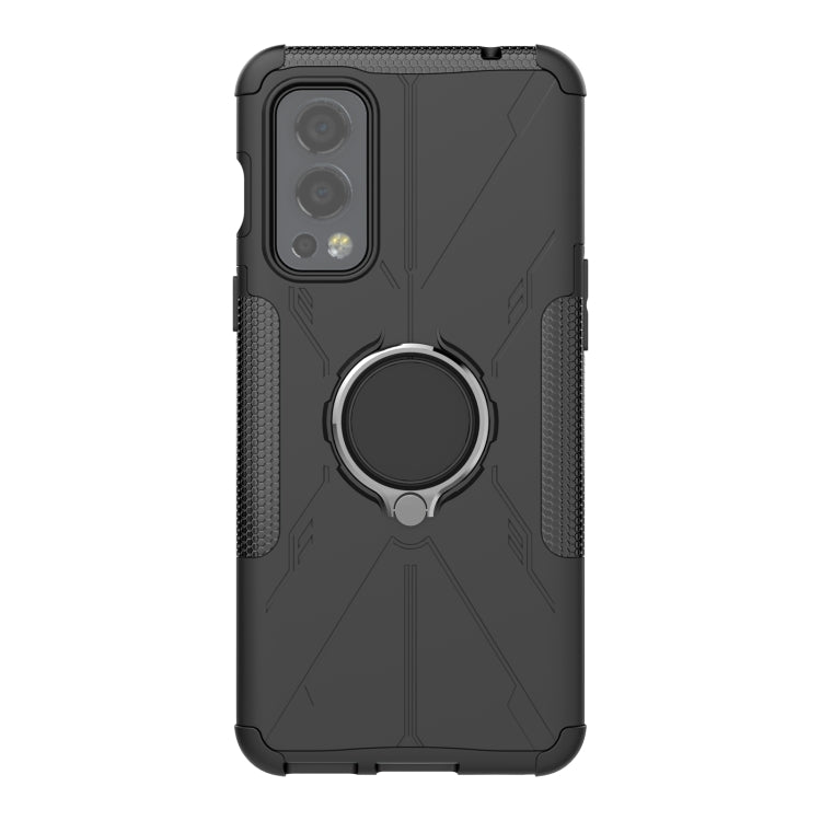 For OnePlus Nord 2 5G Armor Bear Shockproof PC + TPU Protective Case with Ring Holder