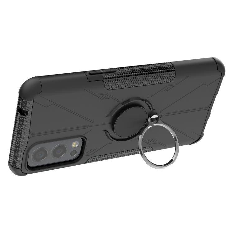For OnePlus Nord 2 5G Armor Bear Shockproof PC + TPU Protective Case with Ring Holder