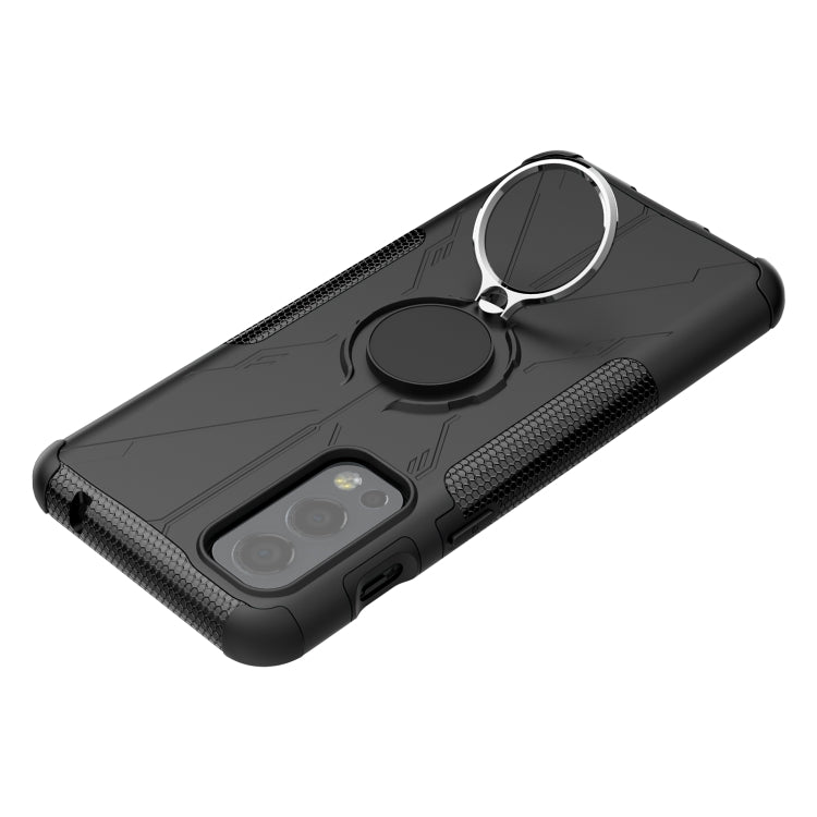 For OnePlus Nord 2 5G Armor Bear Shockproof PC + TPU Protective Case with Ring Holder