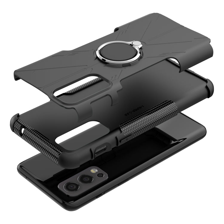 For OnePlus Nord 2 5G Armor Bear Shockproof PC + TPU Protective Case with Ring Holder