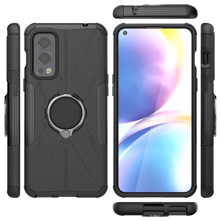 For OnePlus Nord 2 5G Armor Bear Shockproof PC + TPU Protective Case with Ring Holder