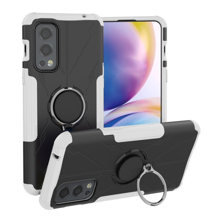 For OnePlus Nord 2 5G Armor Bear Shockproof PC + TPU Protective Case with Ring Holder
