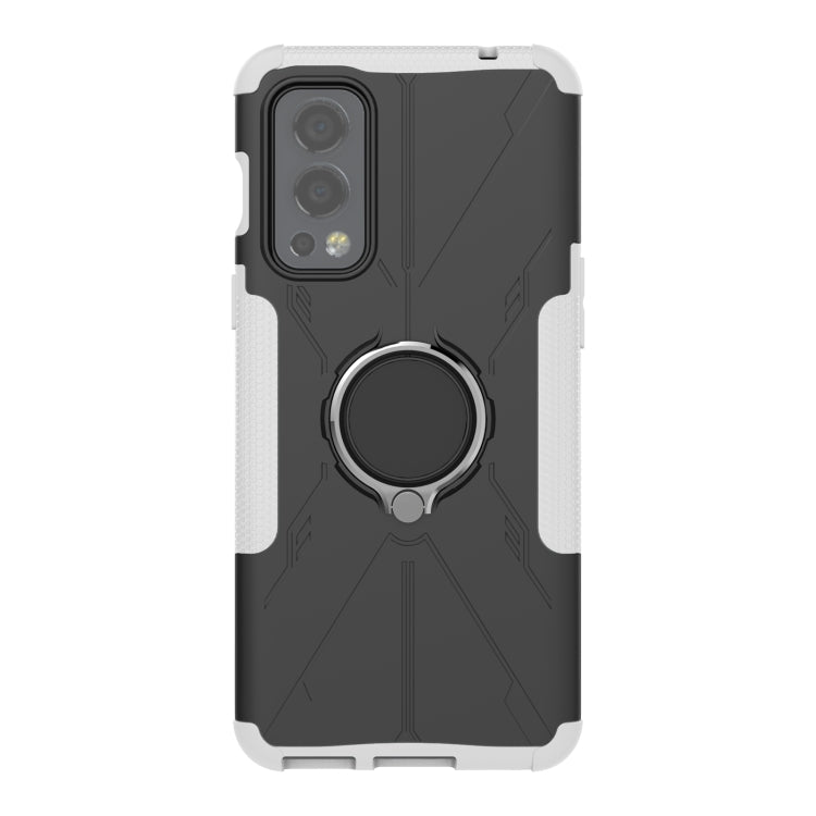 For OnePlus Nord 2 5G Armor Bear Shockproof PC + TPU Protective Case with Ring Holder