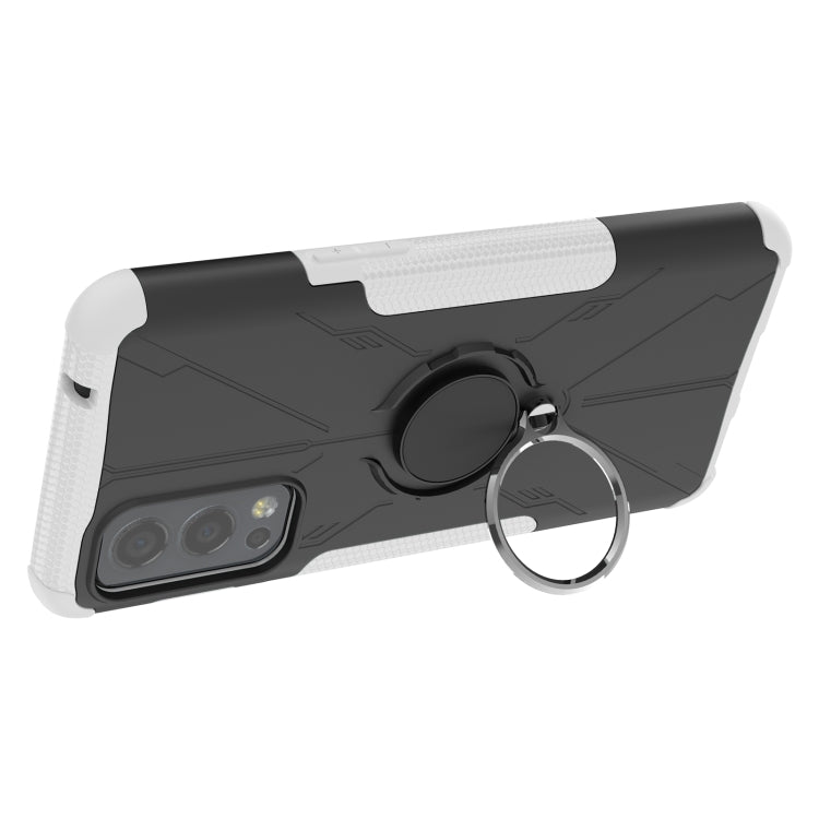 For OnePlus Nord 2 5G Armor Bear Shockproof PC + TPU Protective Case with Ring Holder