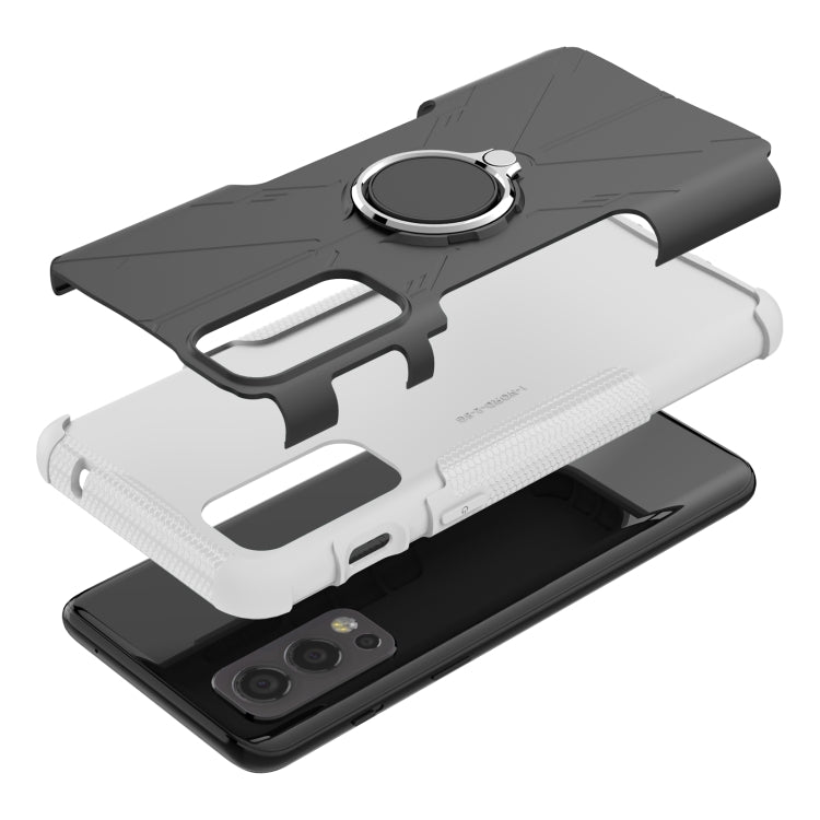 For OnePlus Nord 2 5G Armor Bear Shockproof PC + TPU Protective Case with Ring Holder